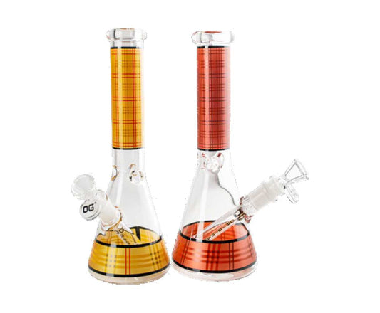 OG 10" Tartan Pattern Decal Beaker