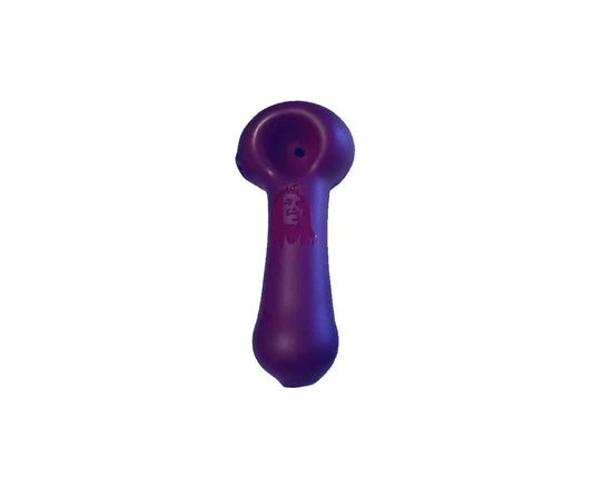 Solid Sand Blasted Glass Hand Pipe - 3.5"