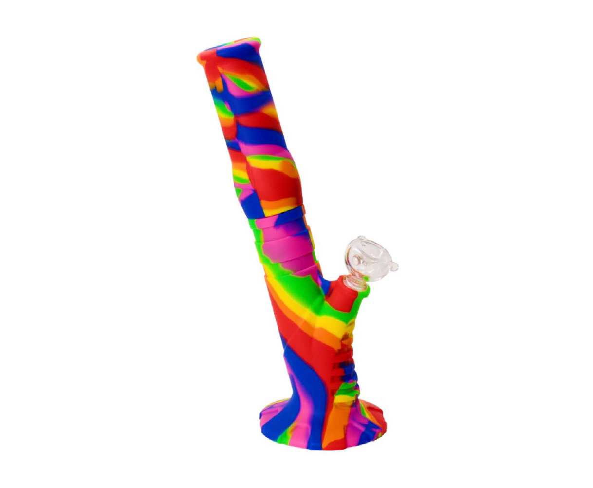 Silicone Straight 2 Piece Bong - 14"