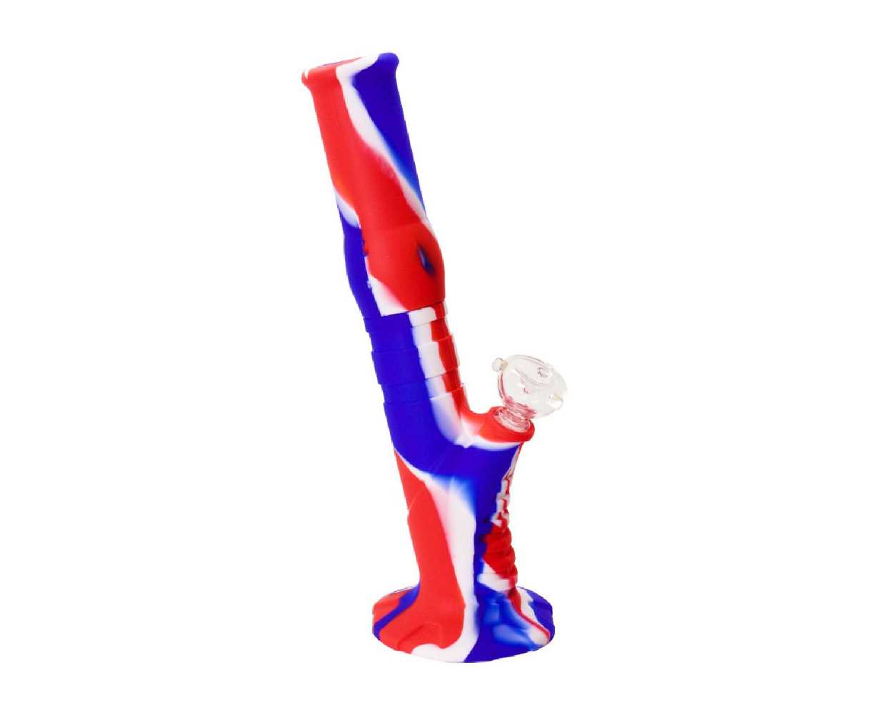 Silicone Straight 2 Piece Bong - 14"