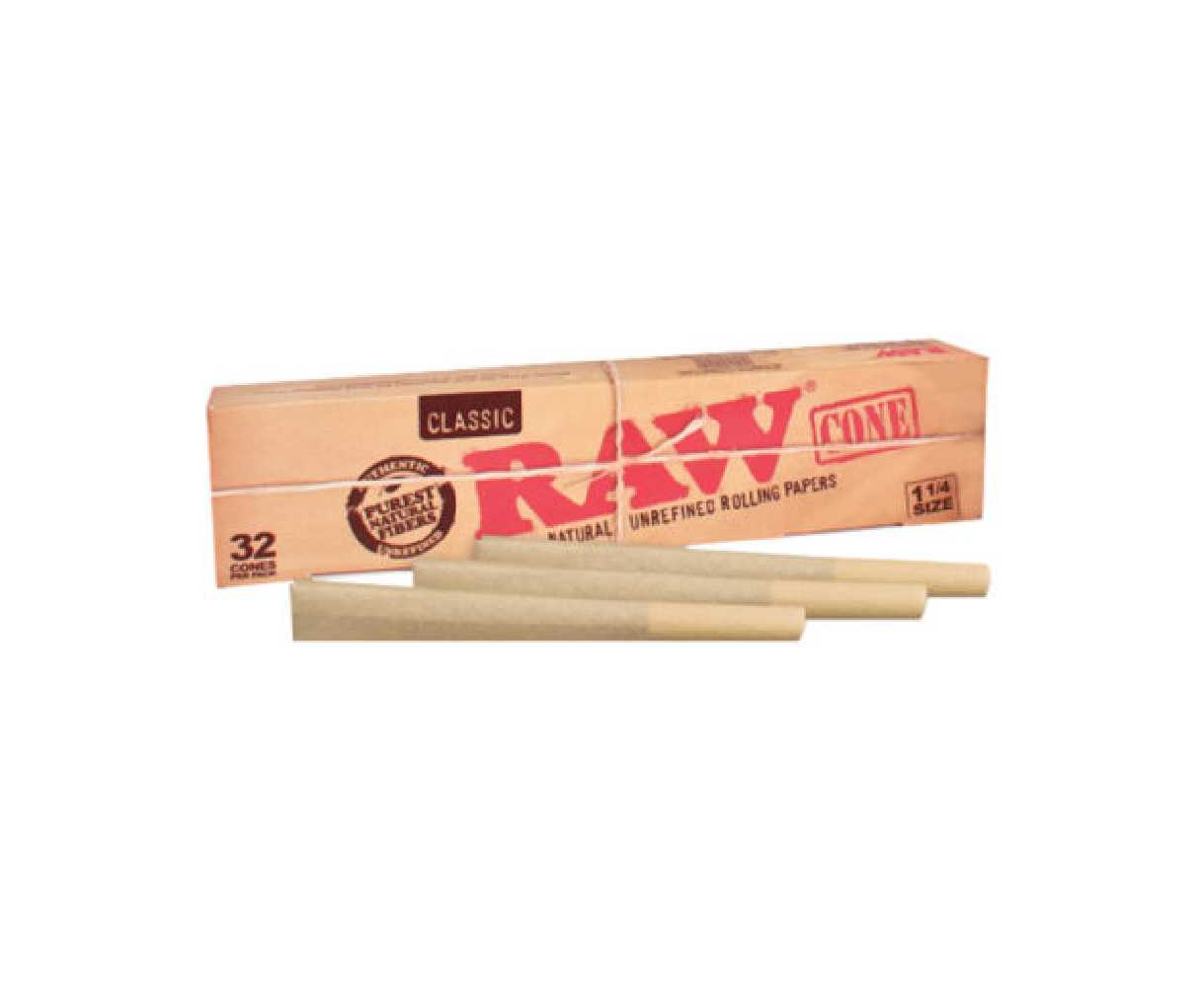 Raw Classic Pre-Rolled Cones 1 1/4 - 32 Pack