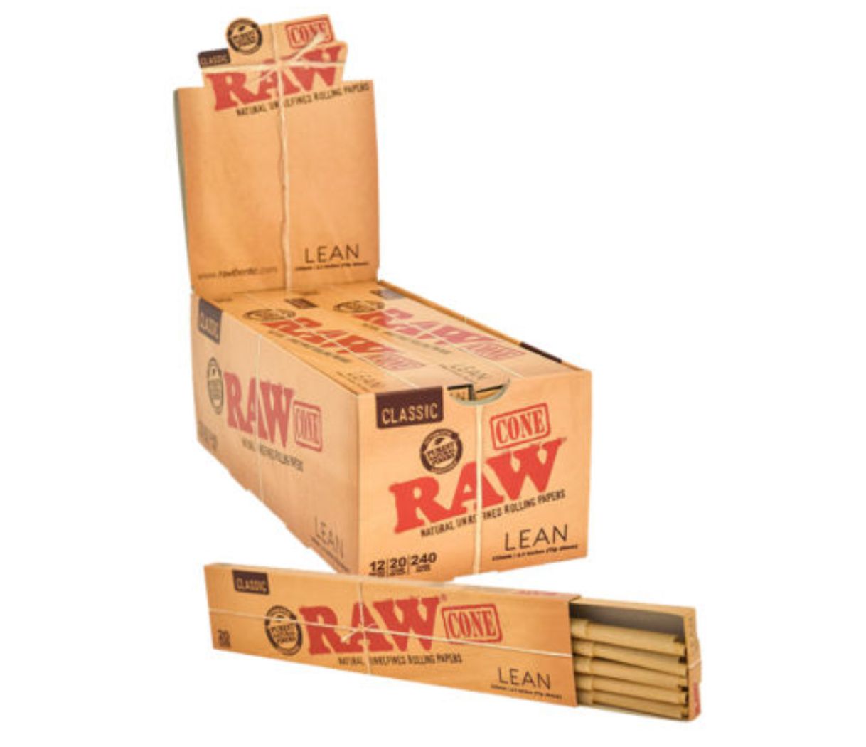 Raw Classic Pre-Rolled Cones Lean - 20 pack