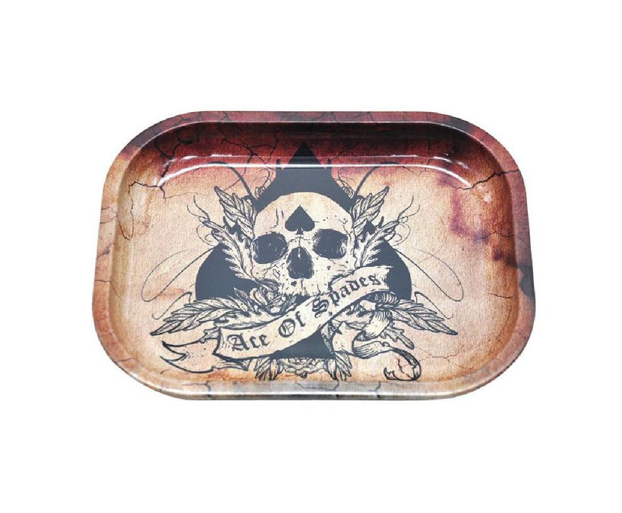 Rolling Tray - 7" x 5" Ace Of Spades Skull