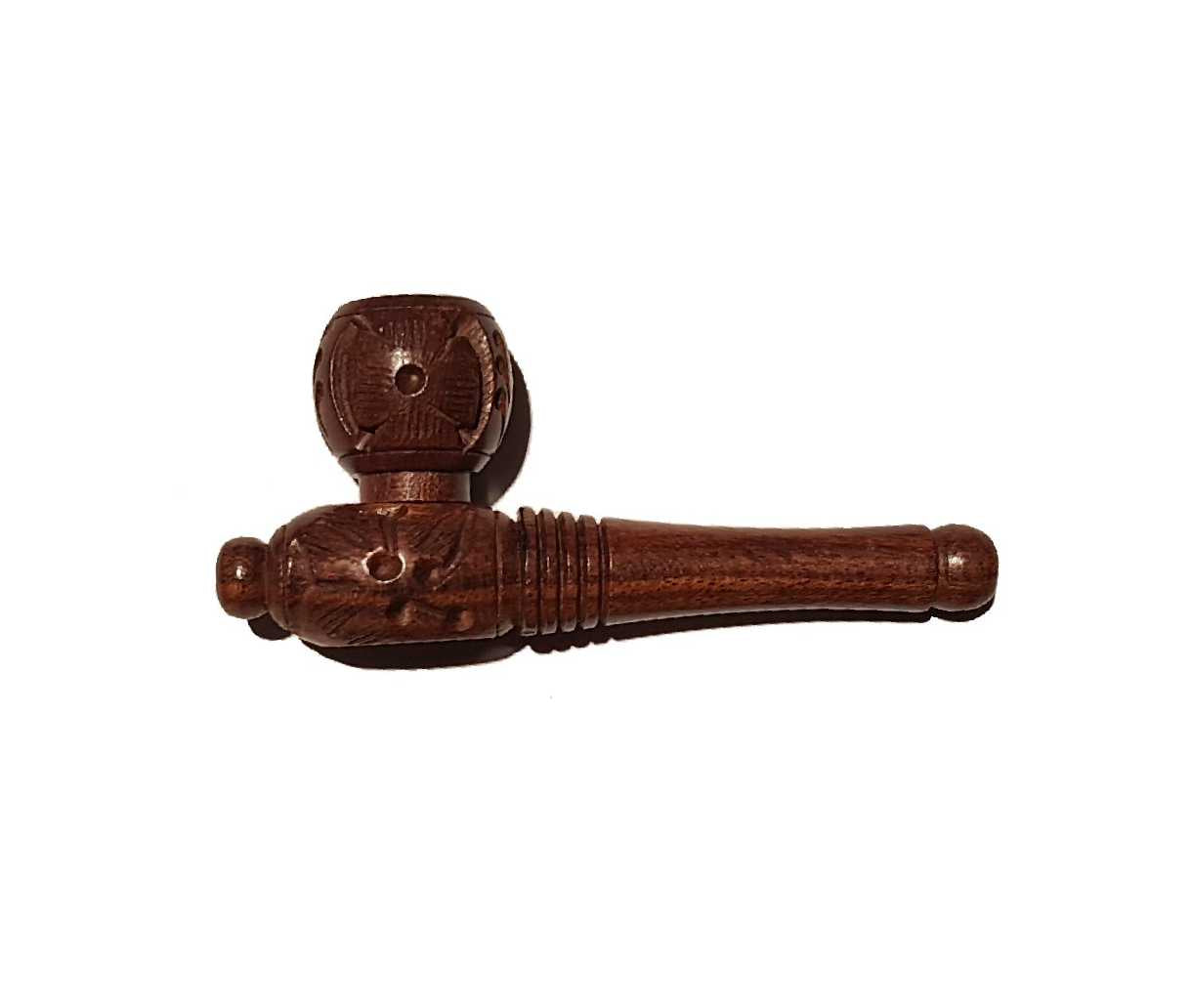 Carved Wood Pipe - 3"