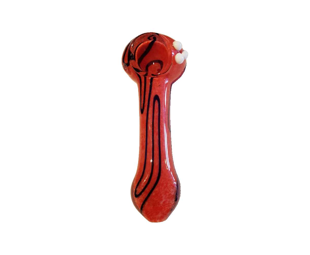 Inside Out Squiggle Design Frit Glass Hand Pipe - 4.5"