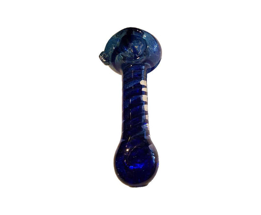 Inside Out Spiral Wrap Frit Bowl Glass Hand Pipe - 4.5"