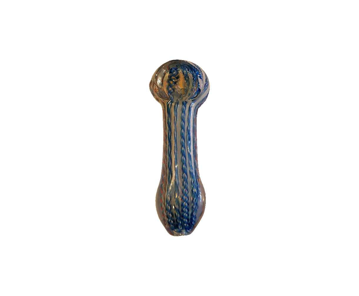 Inside Out Fumed Laticino Striped Glass Hand Pipe - 3.5"