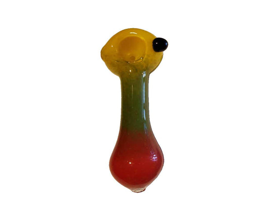 Rasta Frit Glass Hand Pipe - 4.5"