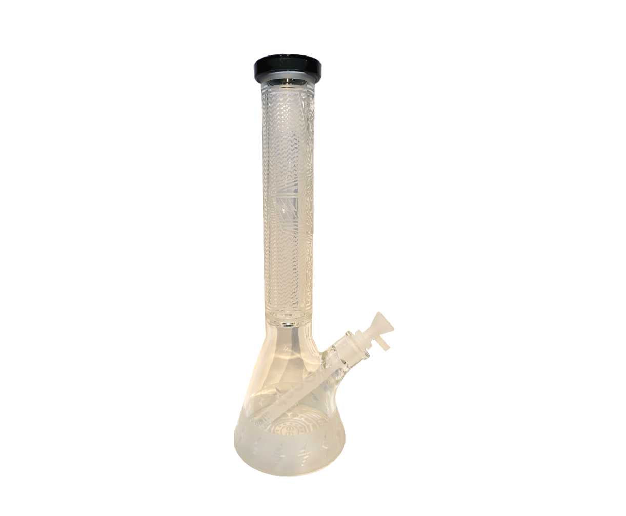 Cheech 16" Sandblasted Flat Mouth Wavy Gear Design Water Pipe - 7mm