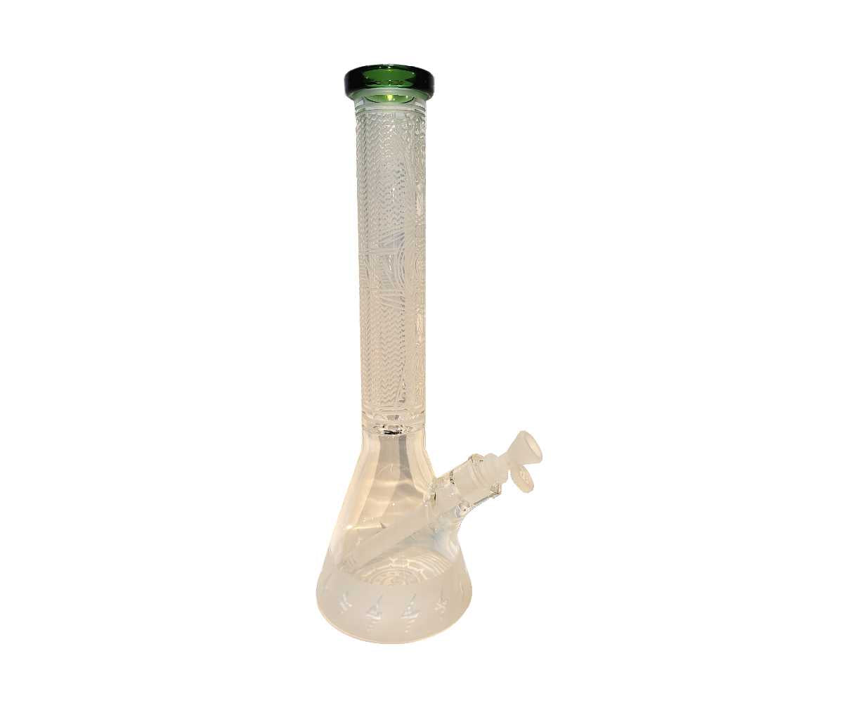 Cheech 16" Sandblasted Flat Mouth Wavy Gear Design Water Pipe - 7mm