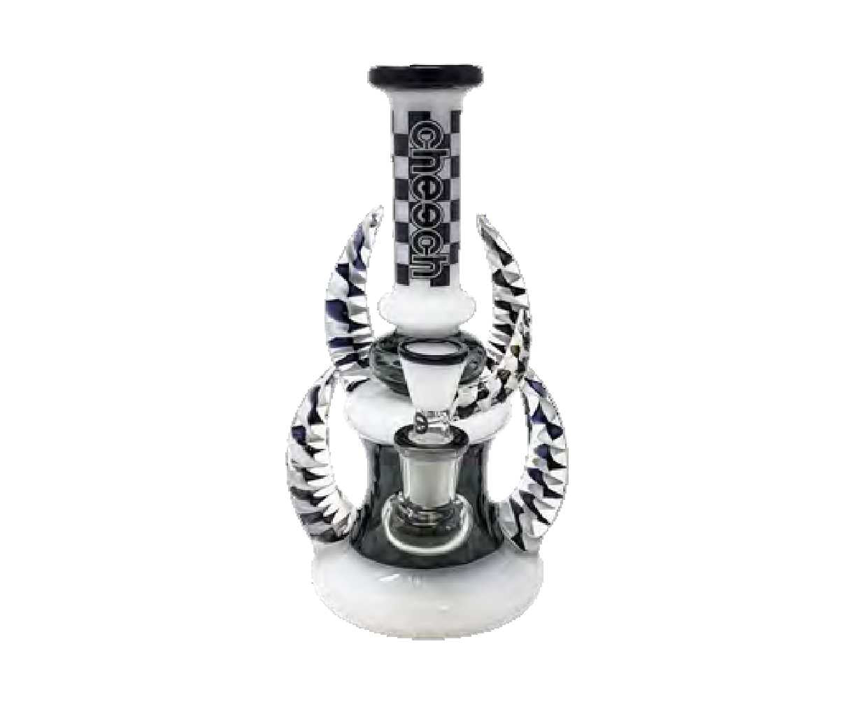 Cheech 8" Multi Horn Checkered Bubbler